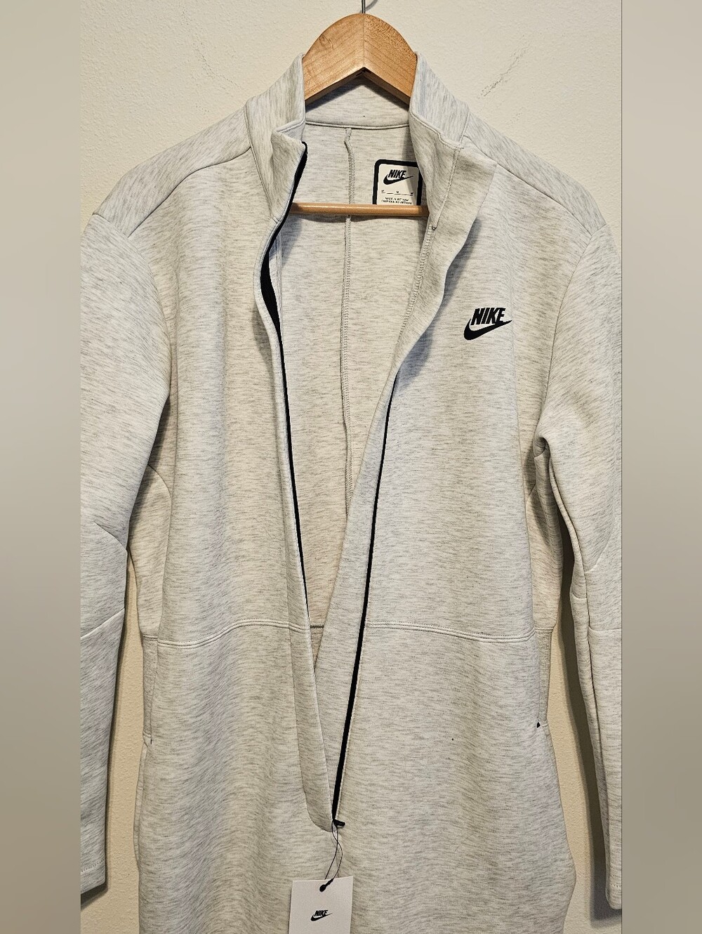 Nike Women's Sportswear Tech Fleece Jumpsuit in Light Gray Medium 8/10 - Picture 8 of 16
